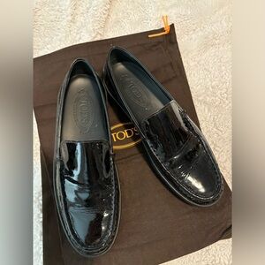 Tod's Black Patent Leather Loafers